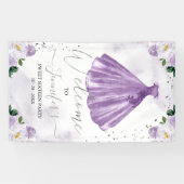 Sweet 16 Welkomstgebarentaal Waterverf Floral Dres Spandoek (Horizontaal)