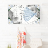 Sweet 16 Welkomstgebarentaal Waterverf Floral Dres Spandoek (Insitu)