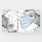 Sweet 16 Welkomstgebarentaal Waterverf Floral Dres Spandoek (Horizontaal)