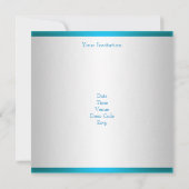 Sweet 16 White Blauwgroen Blue Butterfly Birthday Kaart (Achterkant)