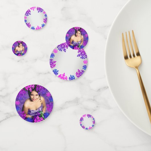 Sweet 16 Winter Sneeuwvlok Verjaardag Confetti (Groep)