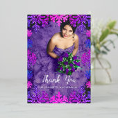 Sweet 16 Winter Sneeuwvlok Verjaardag Dank u kaart (Staand Voorkant)