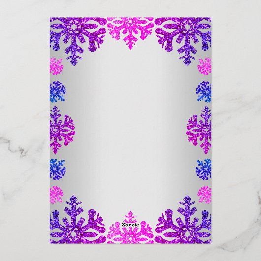 Sweet 16 Winter Sneeuwvlok Verjaardag Folie Uitnodiging (Achterkant)