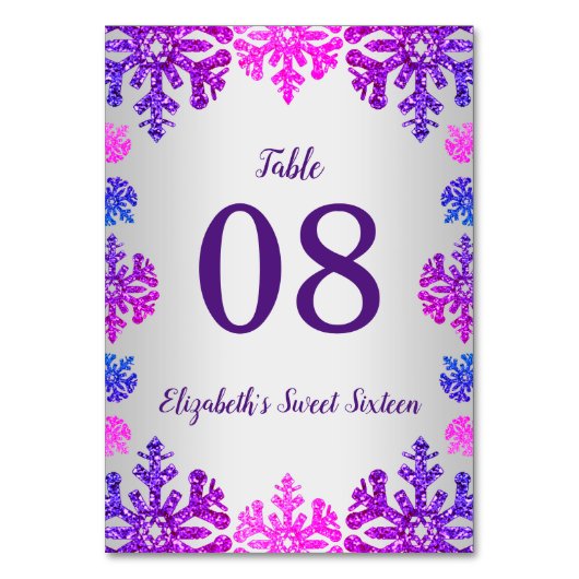 Sweet 16 Winter Sneeuwvlok Verjaardag Kaart (Achterkant)