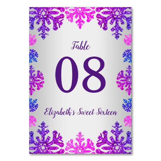 Sweet 16 Winter Sneeuwvlok Verjaardag Kaart (Voorkant)