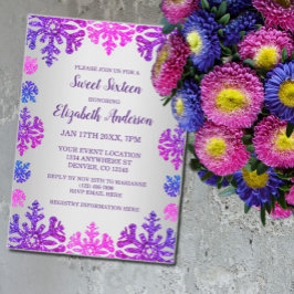 Sweet 16 Winter Sneeuwvlok Verjaardag Kaart