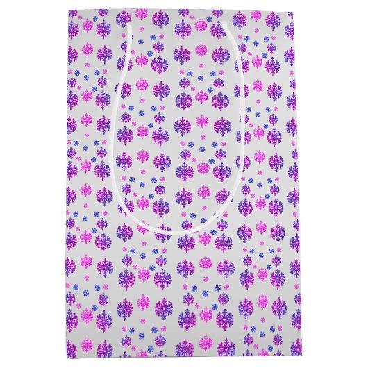 Sweet 16 Winter Sneeuwvlok Verjaardag Medium Cadeauzakje (Voorkant)