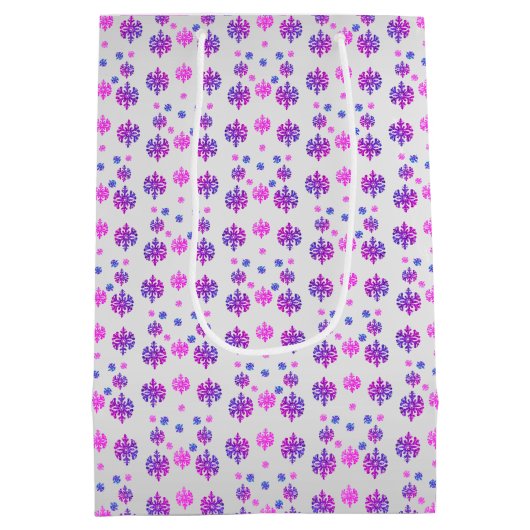 Sweet 16 Winter Sneeuwvlok Verjaardag Medium Cadeauzakje (Achterkant)