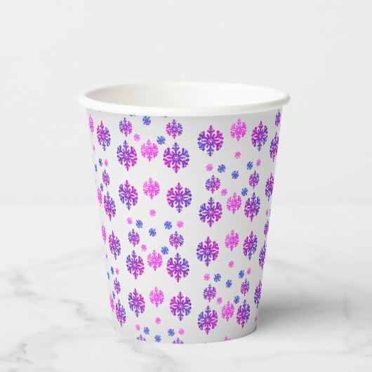 Sweet 16 Winter Sneeuwvlok Verjaardag Papieren Bekers (Voorkant)