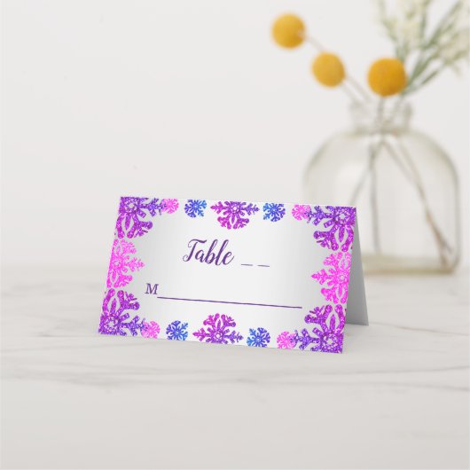 Sweet 16 Winter Sneeuwvlok Verjaardag Plaatskaartje (Voorkant)