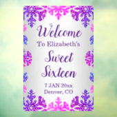 Sweet 16 Winter Sneeuwvlok Verjaardag Raamsticker (Vel 3)