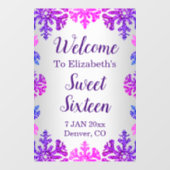 Sweet 16 Winter Sneeuwvlok Verjaardag Raamsticker (Vel)