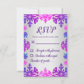 Sweet 16 Winter Sneeuwvlok Verjaardag RSVP Kaartje (Voorkant)