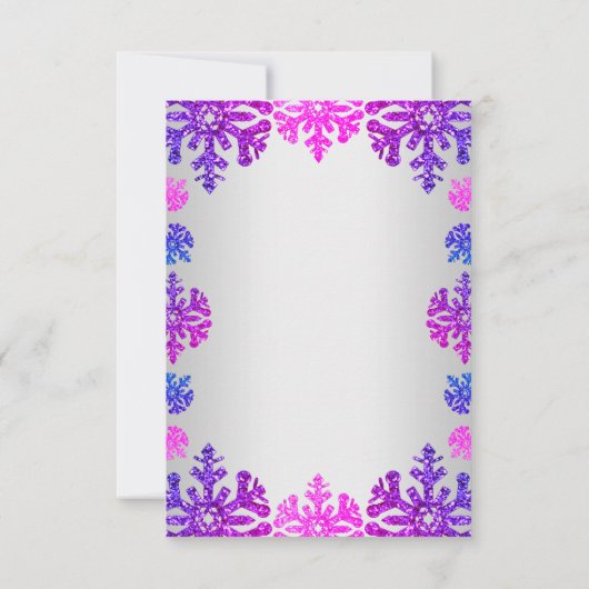 Sweet 16 Winter Sneeuwvlok Verjaardag RSVP Kaartje (Achterkant)