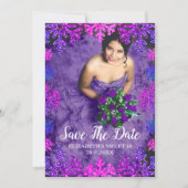 Sweet 16 Winter Sneeuwvlok Verjaardag Save The Date (Voorkant)