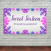 Sweet 16 Winter Sneeuwvlok Verjaardag Spandoek