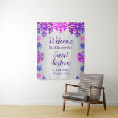 Sweet 16 Winter Sneeuwvlok Verjaardag Wandkleed (In situ)