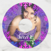 Sweet 16 Winter Sneeuwvlok Verjaardag Wijnglaslabel (Voorkant)