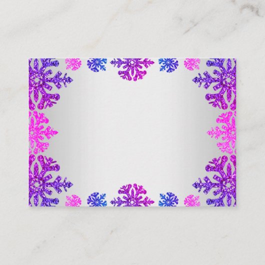 Sweet 16 Winter Sneeuwvlok Verjaardagsaccommodatie Informatiekaartje (Achterkant)