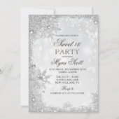 Sweet 16 Winter Vakantie Verjaardag Uitnodiging (Voorkant)