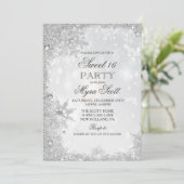 Sweet 16 Winter Vakantie Verjaardag Uitnodiging (Staand voorkant)