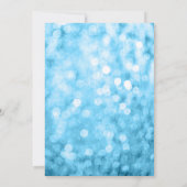 Sweet 16 Winter Wonderland Blue Glitter Lights Kaart (Achterkant)
