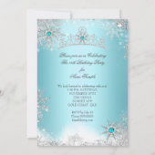 Sweet 16 Winter Wonderland Silver Blue Kaart (Achterkant)