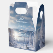 Sweet 16 Winter Wonderland Sneeuwkonijnenbos Bedankdoosjes (Geopend)