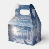 Sweet 16 Winter Wonderland Sneeuwkonijnenbos Bedankdoosjes (Voorkant Zijde)