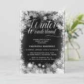 Sweet 16 Winter Wonderland Sneeuwvlok Kaart (Staand voorkant)