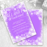Sweet 16 Winter Wonderland Sneeuwvlok Kaart<br><div class="desc">Elegant winter wonderland Sweet 16 verjaardag uitnodiging beschikt over prachtige kalligrafie omgeven door een weelderige sneeuwvlok en sneeuw grens. De sneeuwvlokken poppen tegen de zacht paarse achtergrond. U kunt de achtergrondkleur in elke gewenste kleur wijzigen. Winter Wonderland kan niet worden gewijzigd, maar alle resterende tekst kan worden bewerkt. Dit product...</div>