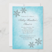 Sweet 16 Winter Wonderland Sparkle Snowflakes Kaart (Voorkant)