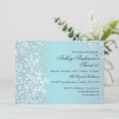 Sweet 16 Winter Wonderland Sparkle Snowflakes Kaart (Staand voorkant)