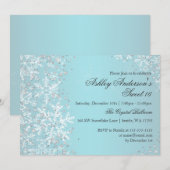 Sweet 16 Winter Wonderland Sparkle Snowflakes Kaart (Voorkant / Achterkant)