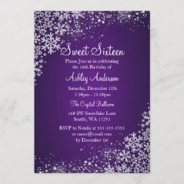 Sweet 16 Winter Wonderland Sparkle Snowflakes Kaart