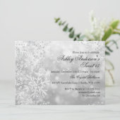Sweet 16 Winter Wonderland Sparkle Snowflakes Kaart (Staand voorkant)