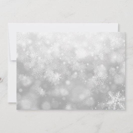 Sweet 16 Winter Wonderland Sparkle Snowflakes Kaart (Achterkant)