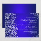 Sweet 16 Winter Wonderland Sparkle Snowflakes Kaart (Voorkant / Achterkant)