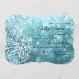 Sweet 16 Winter Wonderland Sparkle Snowflakes Kaart