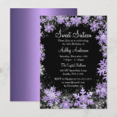 Sweet 16 Winter Wonderland Sparkle Snowflakes Kaart (Voorkant / Achterkant)