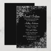 Sweet 16 Winter Wonderland Sparkle Snowflakes Kaart (Voorkant / Achterkant)