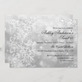 Sweet 16 Winter Wonderland Sparkle Snowflakes Kaart (Voorkant / Achterkant)