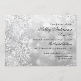 Sweet 16 Winter Wonderland Sparkle Snowflakes Kaart