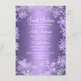 Sweet 16 Winter Wonderland Sparkle Snowflakes Kaart