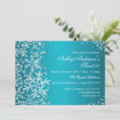 Sweet 16 Winter Wonderland Sparkle Snowflakes Kaart (Staand voorkant)