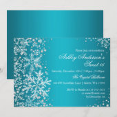 Sweet 16 Winter Wonderland Sparkle Snowflakes Kaart (Voorkant / Achterkant)