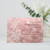 Sweet 16 Winter Wonderland Sparkle Snowflakes RSVP Kaartje (Staand voorkant)