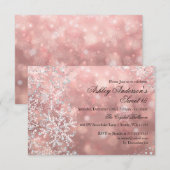 Sweet 16 Winter Wonderland Sparkle Snowflakes RSVP Kaartje (Voorkant / Achterkant)