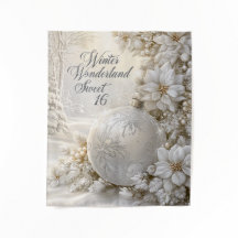 Sweet 16 Winter Wonderland Zilveren Glitter Orname