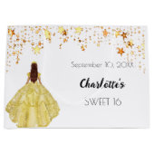 Sweet 16 wit gouden sterren jurk tiara groot cadeauzakje (Voorkant)